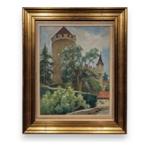 Aquarelle "Château de Lucens" signé Th. APPIA