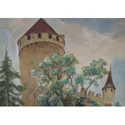 Aquarelle "Château de Lucens" signé Th. APPIA