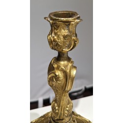 Napoleon III-style bronze candlestick