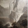 Tableau sépia \"Lac des 4 Cantons\" signé G. CLOSS