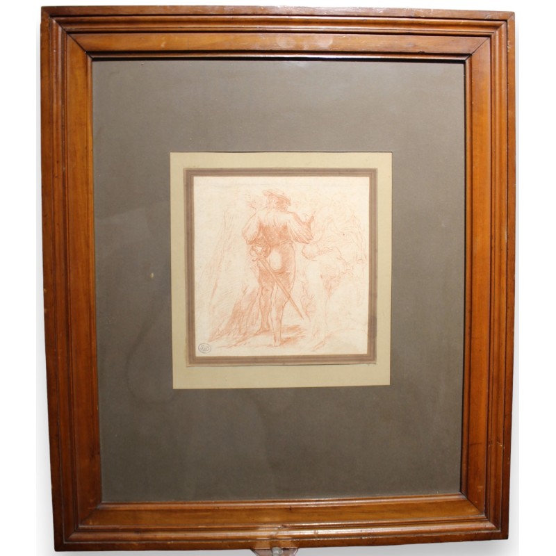 Blood-engraved print entitled ‘Mousquetaire’, monogrammed ‘JD’