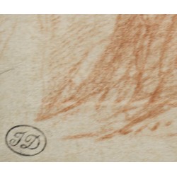 Blood-engraved print entitled ‘Mousquetaire’, monogrammed ‘JD’