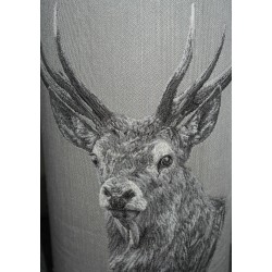 Porte parapluie rond en tapisserie \"Tête de cerf\"