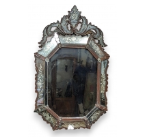 Miroir Vénitien en verre gravé