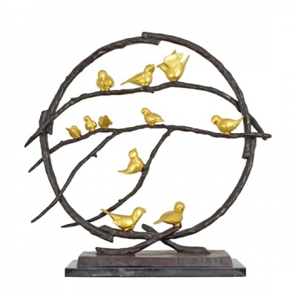 Bronze Oiseaux dorés dans un arbre