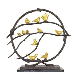 Bronze Oiseaux dorés dans un arbre