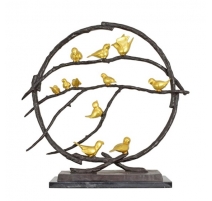 Bronze Oiseaux dorés dans un arbre