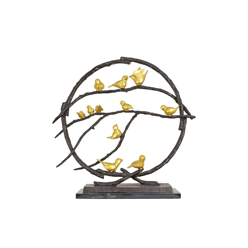 Bronze Oiseaux dorés dans un arbre