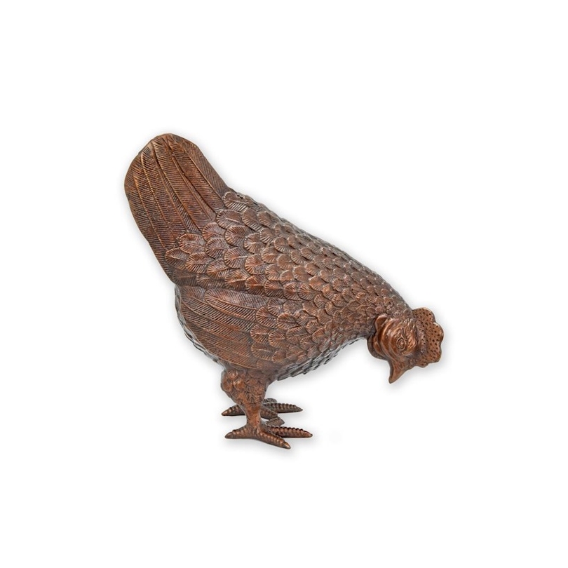 Poule en bronze