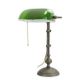 Lampe de banquier en laiton patiné et globe vert