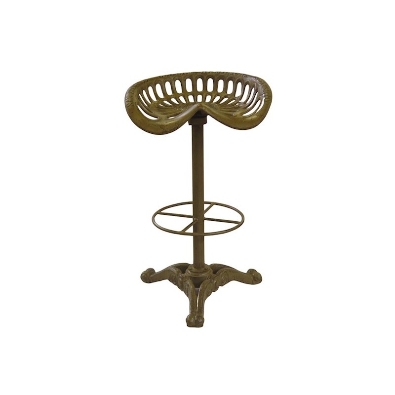 Brown cast-iron bar stool