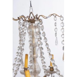 Lustre en bronze doré à 9 bras