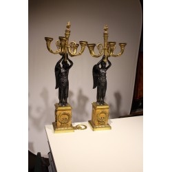 Paire de Girandoles style Empire en bronze