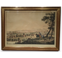 Gravure "Vue de Genève" par BRUN le cadet