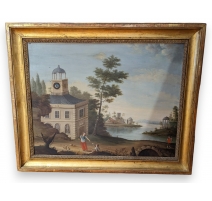 Tableau-montre "Bord de rivière"