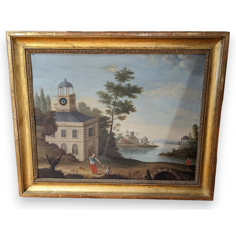 Tableau-montre "Bord de rivière"