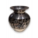 Vase en verre brun avec overlay en argent SPAHR
