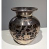 Vase en verre brun avec overlay en argent SPAHR