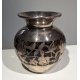 Vase en verre brun avec overlay en argent SPAHR