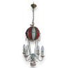 Lustre Montgolfière en tôle peinte polychrome