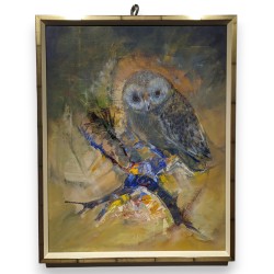 Tableau \"Hibou\" signé Jacques VALBRUN