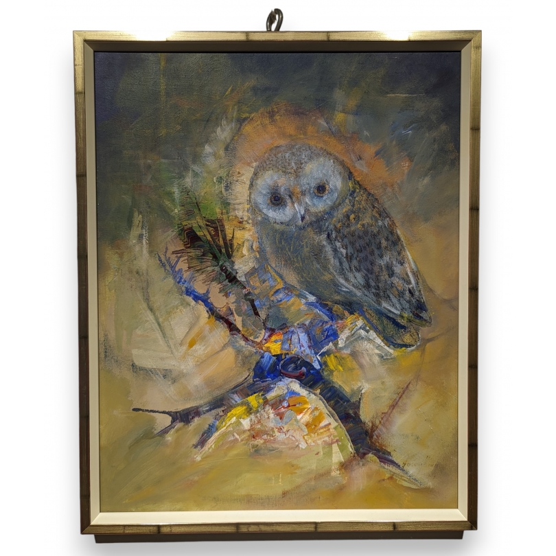 Tableau "Hibou" signé Jacques VALBRUN