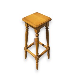 Tabouret de bar en chêne, pieds tournés