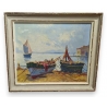 Tableau "Barques" signé Emile STEBLER
