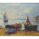 Tableau "Barques" signé Emile STEBLER