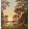 Tableau \"Vaches et bergère\" signé POTTER 1873