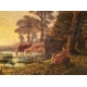 Tableau "Vaches et bergère" signé POTTER 1873