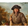Tableau \"Chasseur\" signé W HAMILTON fec.