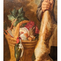 Tableau \"Chasseur\" signé W HAMILTON fec.