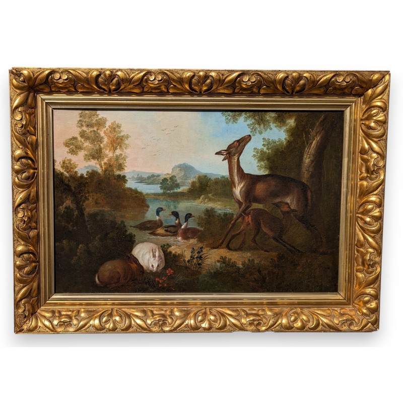 Tableau \"Biche canards et lapins\"