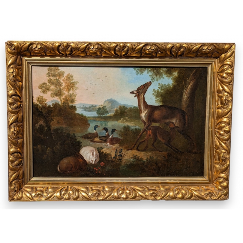 Tableau "Biche canards et lapins"