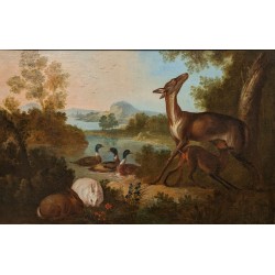 Tableau \"Biche canards et lapins\"
