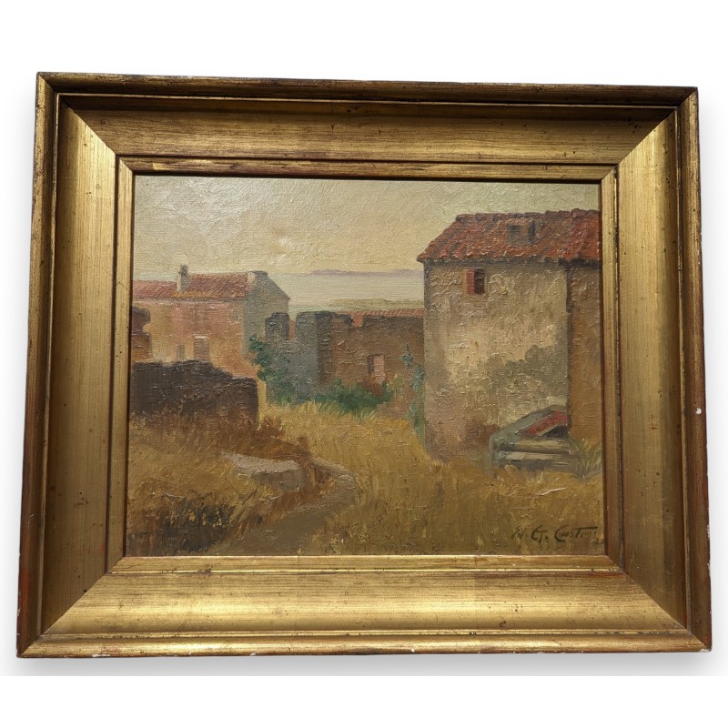 Tableau \"Lever du soleil à Bormes\" signé CASTRES