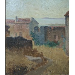 Tableau \"Lever du soleil à Bormes\" signé CASTRES