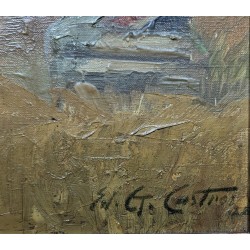 Tableau \"Lever du soleil à Bormes\" signé CASTRES
