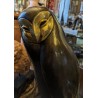 Chouette en bronze socle en marbre noir