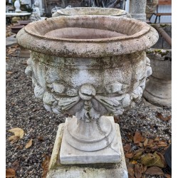 Pair of low garland-decorated basins