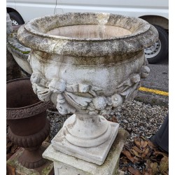 Pair of low garland-decorated basins