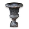 Vase Medicis en fonte vert de gris