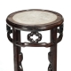 Paire de sellettes en bois plateau en marbre