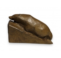 Bronze "Blaireau dans la pente" signé HAINARD