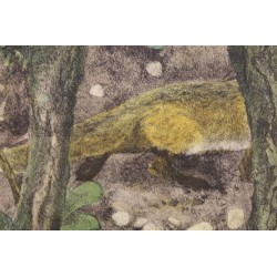 Engraving entitled ‘Fox on the Lookout’, signed RIME