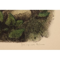 Engraving entitled ‘Fox on the Lookout’, signed RIME