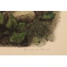 Engraving entitled ‘Fox on the Lookout’, signed RIME