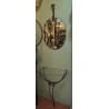Miroir en verre et sa console avec support en fer