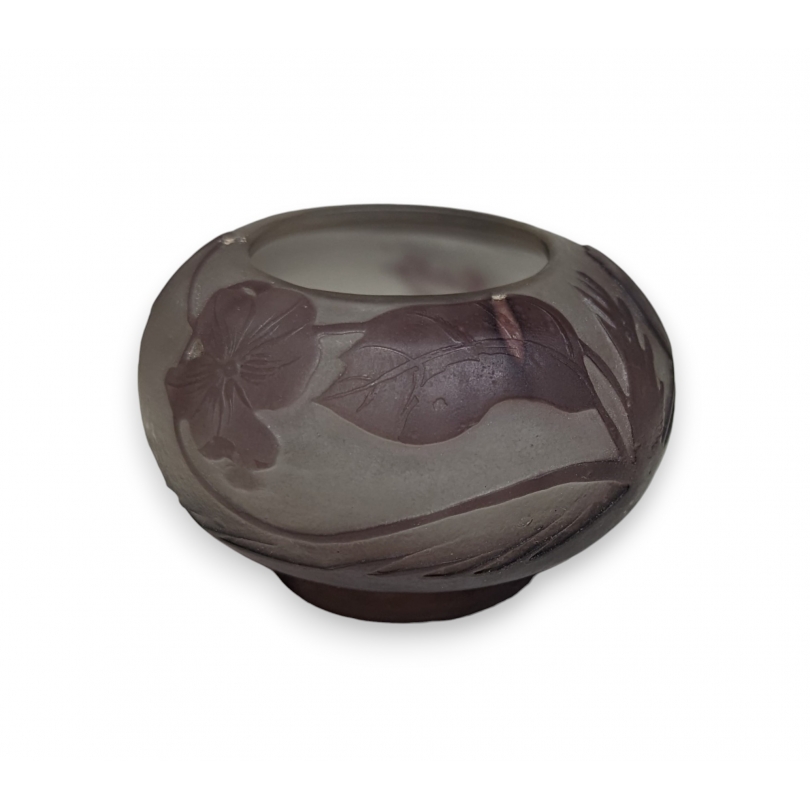 Petit vase boule mauve signé GALLÉ